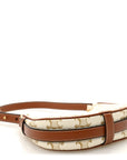 Canvas Calfskin Mini Ava Triomphe Shoulder Bag White