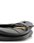 Grained Calfskin Saddle Bag Black
