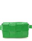 Paper Calfskin Intreccio Cassette Belt Bag Parakeet