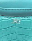 Matte Alligator Constance 18 Bleu Paon