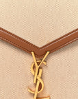 Canvas Calfskin Medium Classic Monogram Cassandra Top Handle Tan Natural
