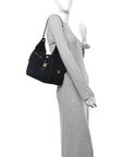 Suede Quilted Small CHNL 25 Handbag Black