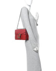 Dollar Calfskin Swarovski Crystal Small Dionysus Shoulder Bag Hibiscus Red