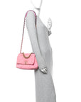 Denim Quilted Medium CHNL 19 Flap Neon Pink