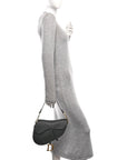 Grained Calfskin Saddle Bag Black