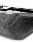 Metallic Sheepskin Quilted 2.55 Reissue Mini Flap Dark Silver