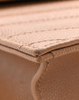 Grain De Poudre Matelasse Chevron Monogram Envelope Chain Wallet Cork