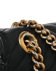 Calfskin Matelasse Small GG Marmont Shoulder Bag Black