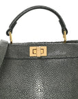 Stingray Shiny Nappa Petite Peekaboo I SEE U Satchel Verde Inglese