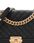 Caviar Quilted Medium Boy Flap Black