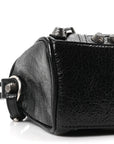Agneau Arena Crystal Neo Nano Cagole Handbag Black