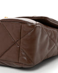Lambskin Quilted Large CHNL 19 Flap Dark Brown