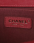 Caviar Quilted Medium Boy Flap Burgundy