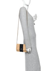 Lambskin Quilted Wallet On Chain WOC Beige Black