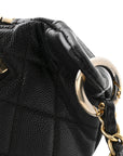 Caviar Quilted Filigree Waist Bag Black