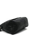 Coated Canvas Quilted Large Garment Travel Bag Black