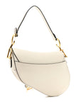 Grained Calfskin Saddle Bag White