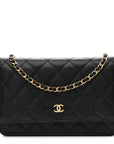 Caviar Quilted Wallet on Chain WOC Black
