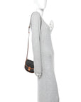 Canvas Calfskin Triomphe Mini Besace Tan
