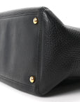 Calfskin Cerf Executive Shopper Tote Black