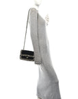 Tweed Braided Mini Rectangular Flap Black
