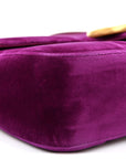 Velvet Matelasse Medium GG Marmont Shoulder Bag Fuchsia Violet Cyclamen