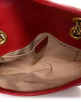 Calfskin Matelasse Mini GG Marmont Shoulder Bag Hibiscus Red