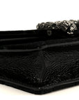 Velvet Skipper Crystal GG Monogram Super Mini Dionysus Shoulder Bag Black