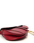 Grained Calfskin Saddle Bag Red