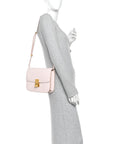 Liege Calfskin Medium Classic Box Flap Bag Pale Pink