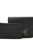Evergrain Lizard Constance Slim Wallet Black