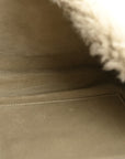 Shearling Calfskin Medium Reversible Monogram Kate Satchel Grey