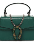 Dollar Calfskin Crystal Mini Dionysus Top Handle Bag Emerald