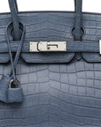 Matte Porosus Crocodile Birkin 30 Bleu Brighton