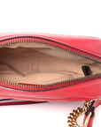 Calfskin Matelasse Mini GG Marmont Chain Shoulder Bag Hibiscus Red