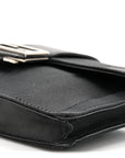 Recycled Nylon Vitello Grace Light Pequin Baguette Belt Pouch Black