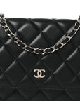 Lambskin Quilted Wallet On Chain WOC Black