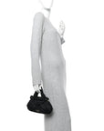 Tessuto Nylon Bead Evening Bag Black