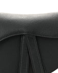 Grained Calfskin Mini Saddle Bag Black