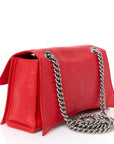 Arena Calfskin Small Crush Chain Bag Tomato Red