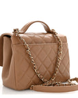 Caviar Quilted Medium Business Affinity Flap Beige