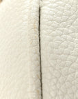 Grained Calfskin Palazzo Bowler White