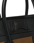 Satin Calfskin Suede Mini Tri-Color Luggage Olive