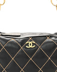 Calfskin Wild Stitch Hobo Black