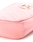 Calfskin Matelasse Mini GG Marmont Crossbody Bag Wild Rose