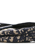 Oblique Embroidered Saddle Bag Blue