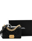 Caviar Quilted Small Boy Flap Black