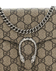 GG Supreme Monogram Mini Dionysus Chain Wallet Beige Taupe