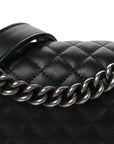Lambskin Quilted New Medium Boy Flap Black