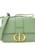 Smooth Calfskin 30 Montaigne Flap Bag Mint Green